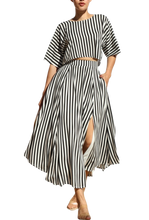 Load image into Gallery viewer, Striped Two-Piece Skirt Set
